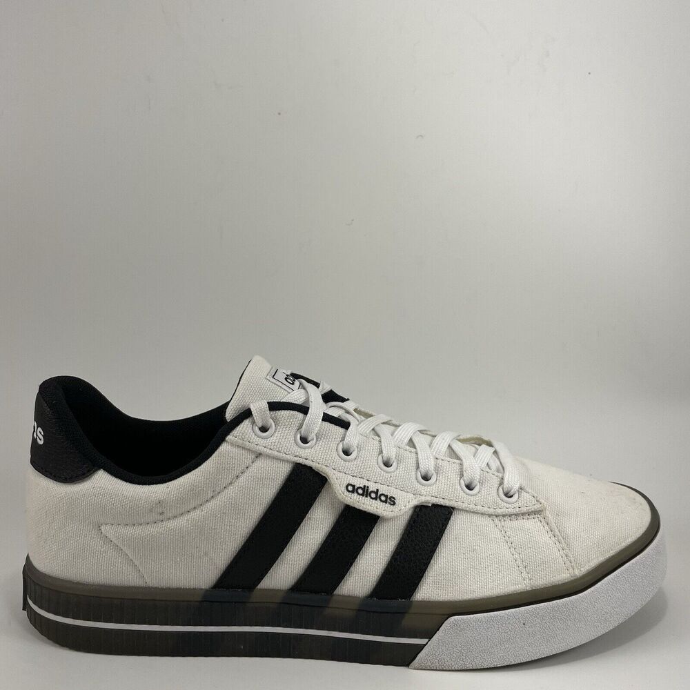 adidas Daily 3.0 Translucent Outsole Cloud White Mens Size 9.5 Canvas Cotton Low